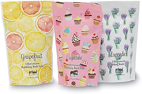 Primal Elements Detoxifying Sea Salt Soak, Bubbling Aromatherapy Salts with Essential Oils, Lavender, 12 oz Resealable Bag