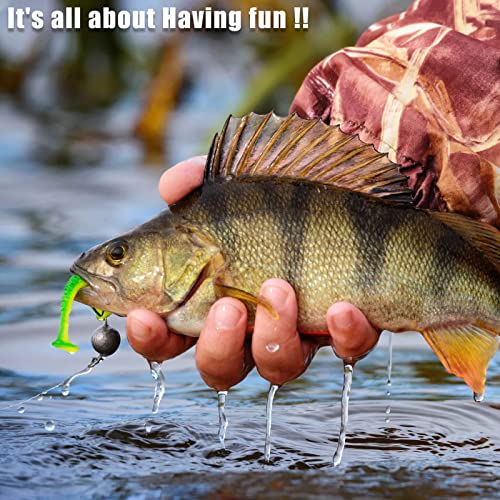 Soft Fishing Lures, 6.5cm/8cm Paddle Tail Swimbaits Soft Plastic Lures Kit for Bass Trout Walleye Crappie 30pcs/40pcs… - color: A-5.5cm/2.16in-50pcs