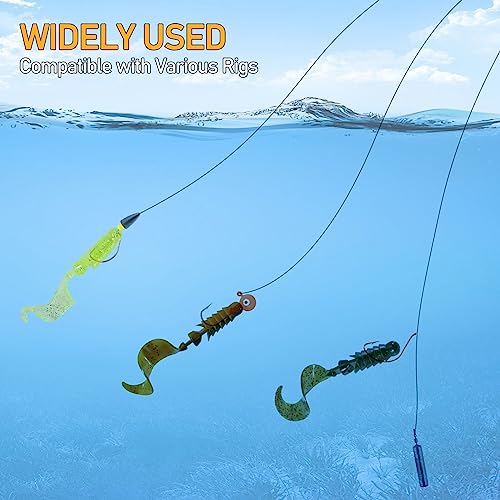 Dr.Fish 10 Pack Grub Fishing Lures 4" Soft Plastic Baits Worm Grub Bass Fishing Lures Swimbait Walleye Saltwater Freshwater - color: Chartreuse/Green