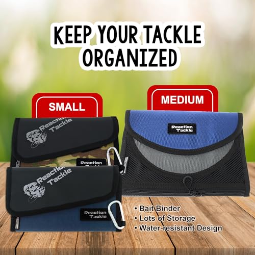 Reaction Tackle Fishing Tackle Organizer Case | Soft Bait Binder | Keep Soft Plastic Baits and Tackle Organized | Removable Storage Pockets Small Bait Binder - Camo - size: Small Camo