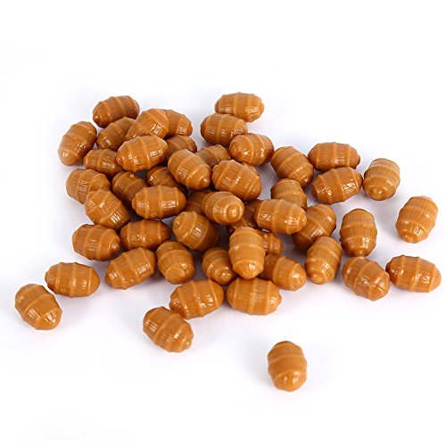 Drfeify Nut Baits, Soft Floating Artificial Nut Baits Plastic Terminal Tackle Pellets for Lake River Reservoir Pond Fishing (50pcs
