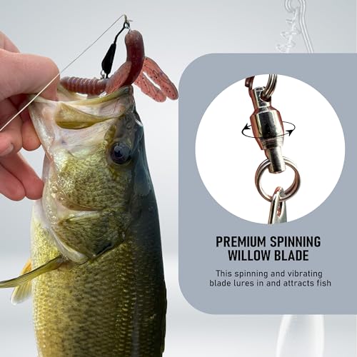 Reaction Tackle Tungsten Bladed Underspin Swimbait Hooks, Weighted Weedless Jig Heads for Bass, Pike, and Musky, Freshwater and Saltwater Fishing (3-Pack) - size: 1/2 Oz - 6/0 Hook