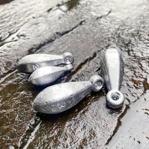 Fishing Weights Sinkers Bank Sinkers Bullet Weights for Surf Fishing Pier Bank Fishing Saltwater Fishing Gear 1oz to 8oz - size: 2 Ounce-8pcs