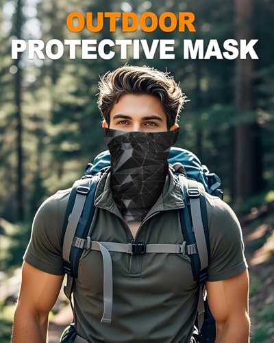 4Pack Neck Gaiter for Men Women Face Cover Mask Head Wrap Balaclava Headwear Bandana Headband Magic Scarf - color: A-bonehead Clown-1