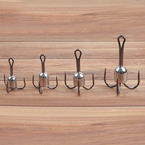 Snagging Hooks Snagging Weighted Treble Hooks 5pcs Large Weighted Fishing Hooks for Baitfish Tuna Swordfish Trout Salmon Fishing 4 Sizes 1oz 1.25oz 1.5oz 2.5oz - size: 5/0-1oz-5pcs