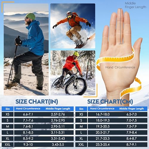 Bruvoalon Winter Gloves for Women & Men, 3M Thermal Insulation, Lycra Fabric, Touchscreen, Anti-Slip - color: Beige, size: X-Large