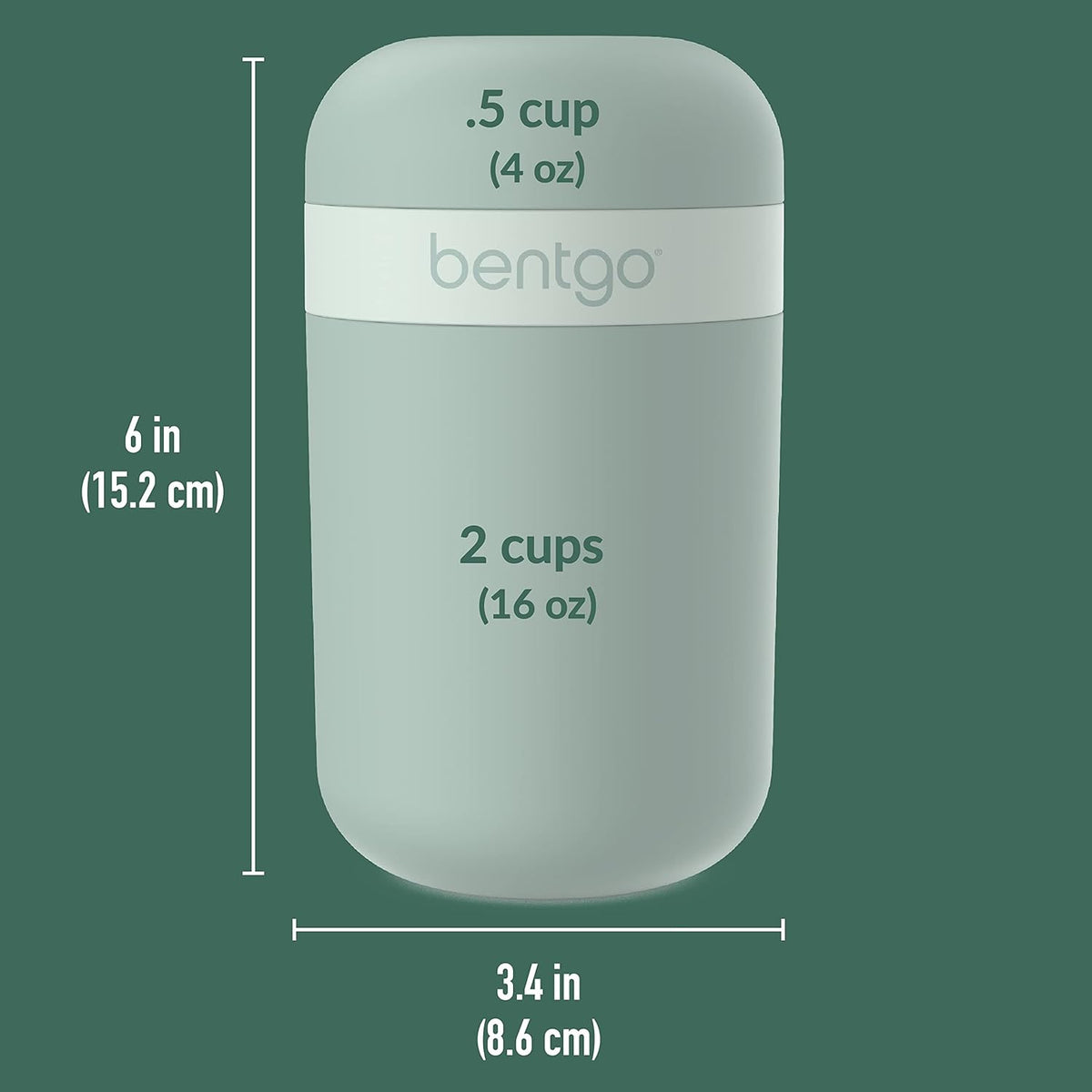 Bentgo Snack Cup - Reusable Snack Container with Leak-Proof Design, Toppings Compartment, and Dual-Sealing Lid, Portable & Lightweight for Work, Travel, Gym - Dishwasher Safe (Mint Green)