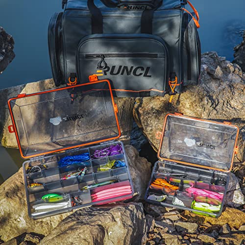 RUNCL Fishing Tackle Box, Waterproof Airtight Stowaway, 3600/3700 Tray Tackle Box with Adjustable Dividers, Plastic Storage Organizer(4pcs 3600) - color: 4pcs 3600