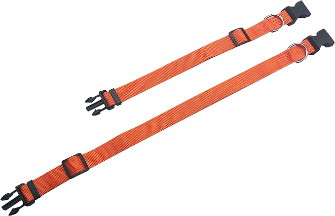 Adjustable Nylon Dog Collar, pet Collar 1 Inch 3/4 Inch 5/8 Inch Wide, for Large Medium Small Dogs (M(3/4" x 14-21"), Orange)