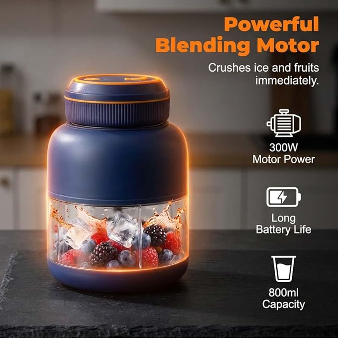 Portable Household Appliances Juicer, 2026 New Electric Juicer Cup Cordless Juice Mug, Upgrade Dual Lid Compact Travel Drinking Cup Household Appliances Juicer Blender (Beige, 800ML)