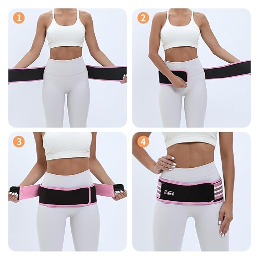 Sacroiliac SI Joint Hip Belt for Women Men-Alleviate Sciatica|Pelvic|Back|Lower Back Support, Pelvic Support Belt, Adjustable Lumbar Pain Relief, Trochanter Belt,Pink, XXL(Hip Size 63"- 71")