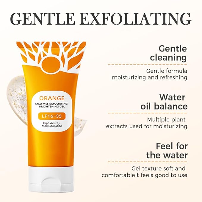 Orange Exfoliating Gel for Face and Body, 2025 New Deep Pore Orange Peeling Scrub, Deep Clean Pores, Remove Blackheads Moisturize Cleansing, Body Exfoliating Gel for All Types Skin (1PCS, 3.52 Fl Oz)