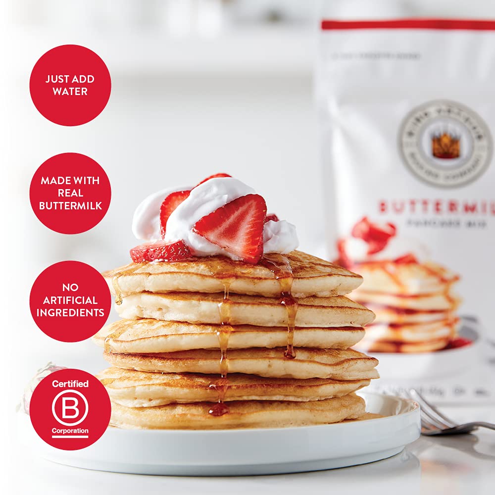 King Arthur Buttermilk Pancake Mix Just Add Water, Sourced Non-GMO, Certified Kosher, 16 Oz