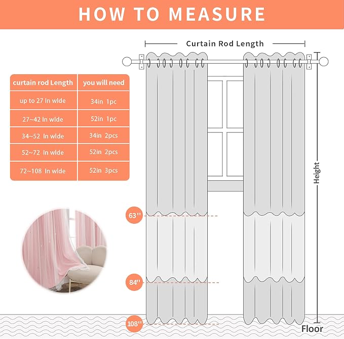 XiDi Light Pink Curtains for Bedroom, Girls Room Blackout Curtains, Kids Room
