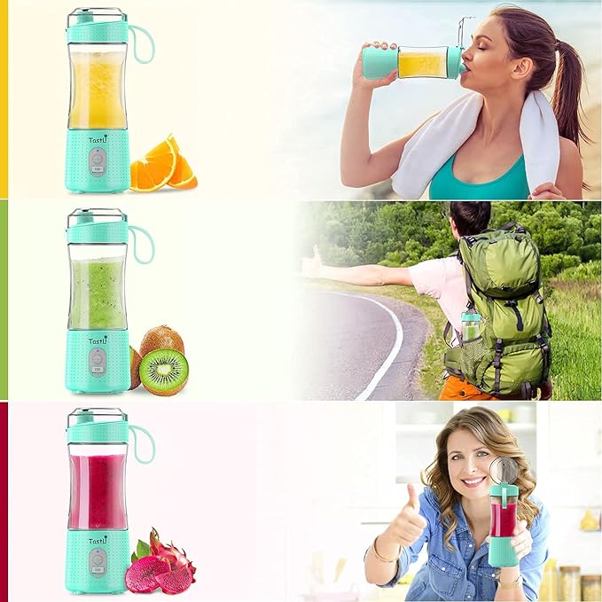 Portable Blender, Personal Mini Blender for Smoothies, Juice and Shakes, USB Rechargeable, Cordless (Sky blue)
