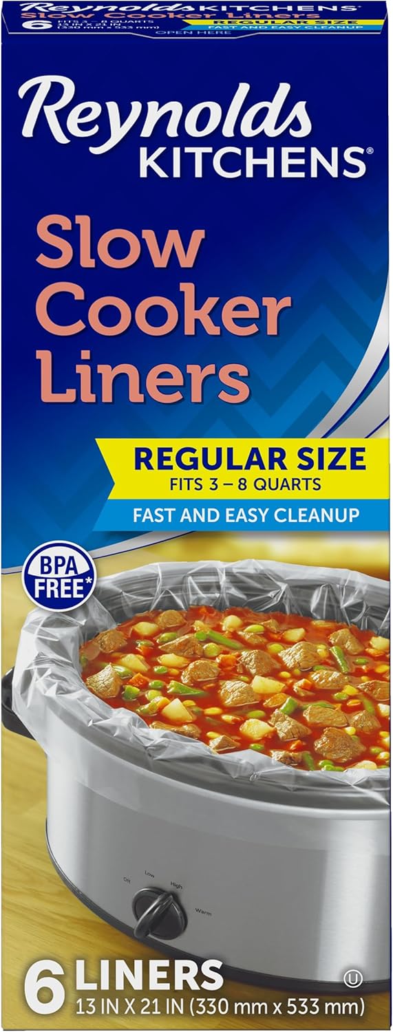 Reynolds Kitchens Slow Cooker Liners, Regular (Fits 3-8 Quarts), 6 Count