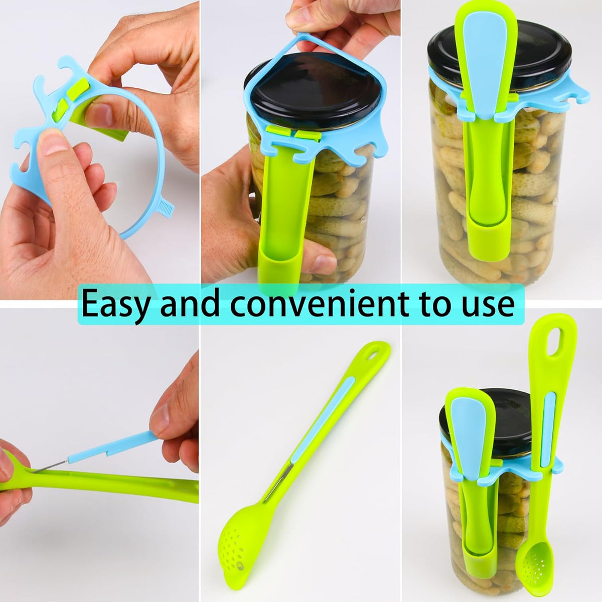 2 Pack Olive Spoon & Pickle Fork Grabber Tool, Picker for Jar, Kitchen Gadget
