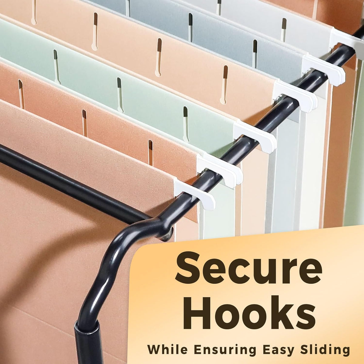 SUNEE 25 Count Hanging File Folders, Pastel Colors, Hanging File Folders Letter Size, Hanging Folders with 1/5-cut Tabs, Designed for Bulky Files, Filing Cabinets, Medical Charts