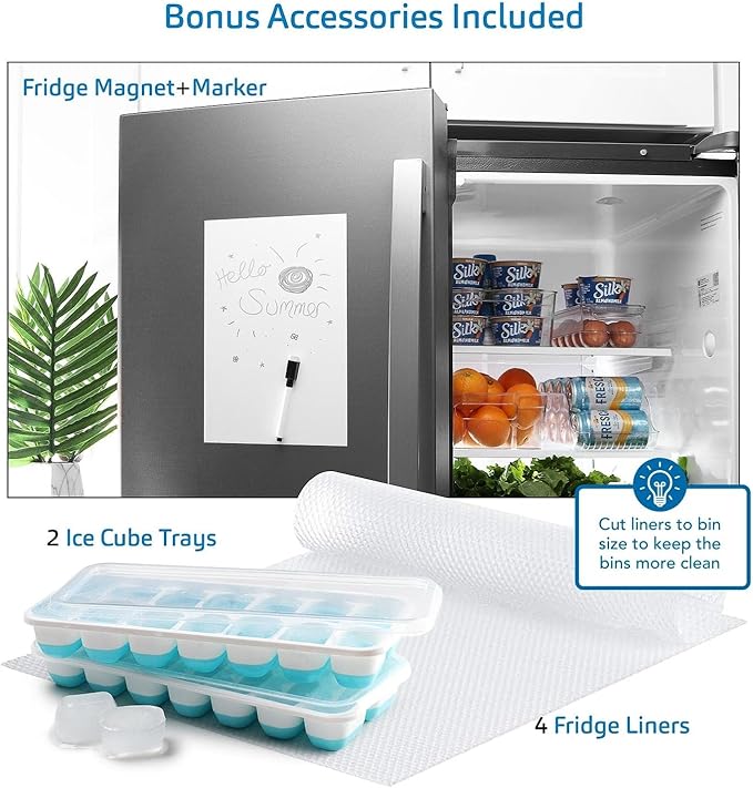 Fridge Organizer - 10 Pieces refrigerator organizer bins - Pantry Organization and Storage for Fridge & Refrigerator- BPA Free Freezer Organizer Bins
