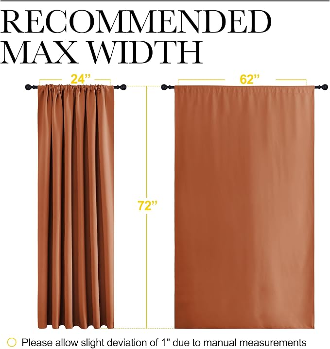 NICETOWN 2 Panels Blackout Curtains, Rod Pocket Window Curtains Room Darkning