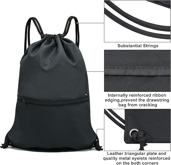 HOLYLUCK Drawstring Backpack Bag Sport Gym Sackpack