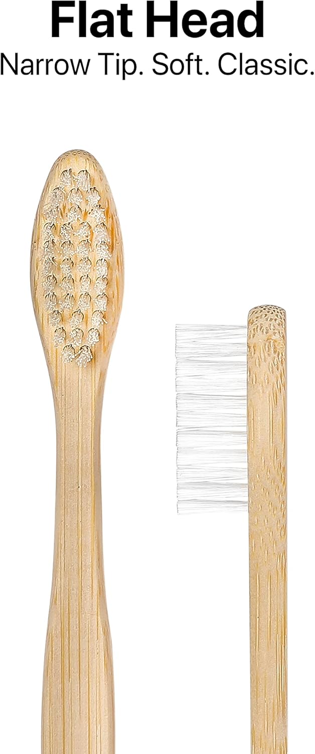Sea Turtle Plant-Based Bristles, Bamboo Toothbrushes, Soft Natural Toothbrush for Adults (4 Pack)