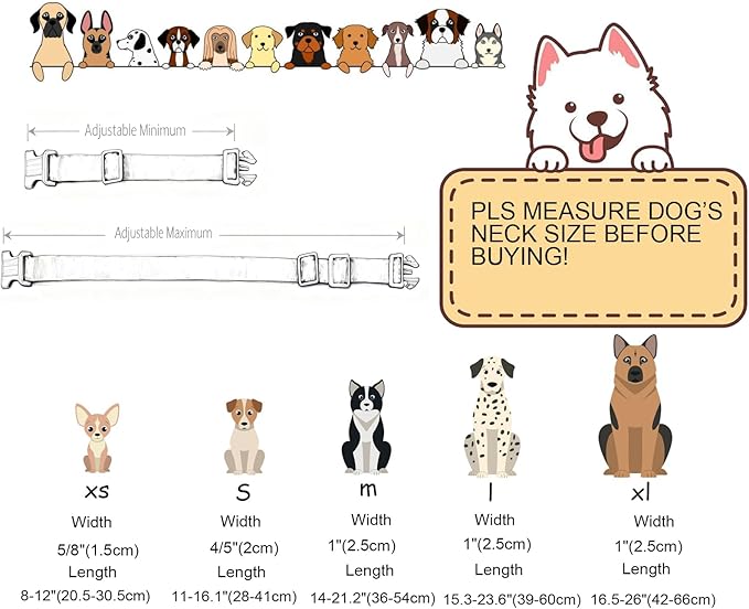 DOGWONG Valentine's Dog Collar-Hearts Print Dog Collar for Large Cute Dog Collars Spring Female Male Pet Gift Adjustable Heavy-Duty Soft Collar,S