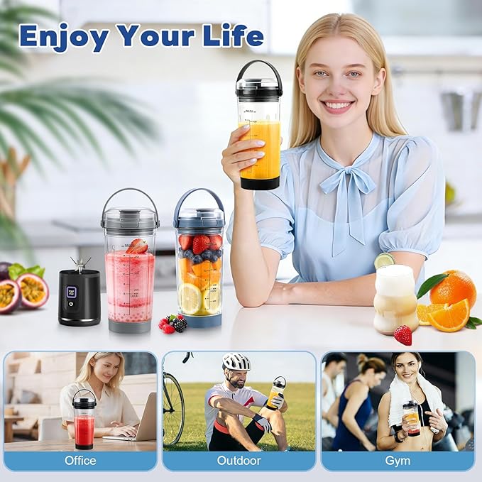 18 oz Blending Vessel Accessories Compatible with Ninja Blast Portable Blender, Blender Cup with Sip & Seal Lid, Replacement for Ninja Blast BC151BK BC151NV BC151CR BC151ND BC151EM (Blue)