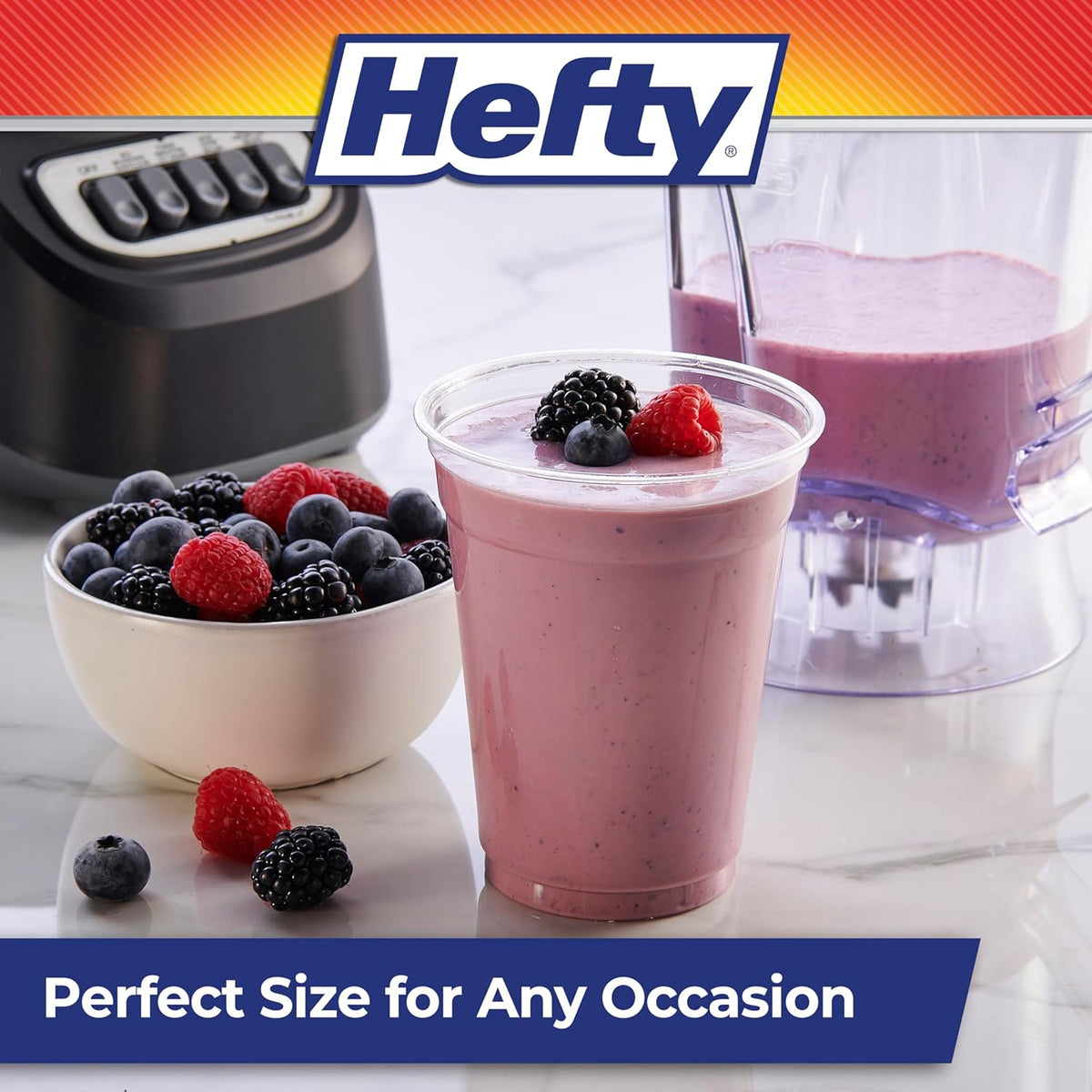 Hefty Party Perfect Clear Plastic Cups, 18 Ounce, 140 Count