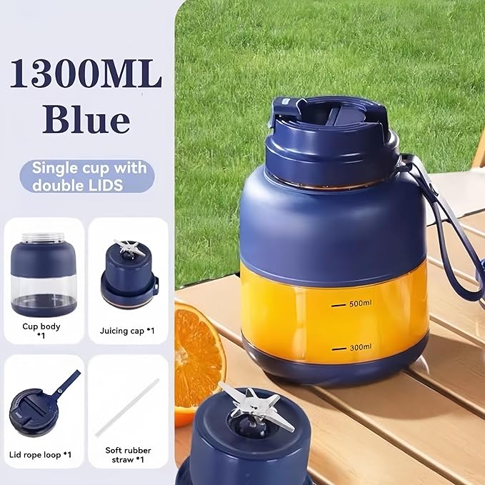 Portable Wireless Juicer Cup, 28/45Oz 180W 38 Blades USB Rechargeable Blender, Dual Lid Leakproof Compact Travel Juicer Cup for Shakes Fruits Vegetables Office Outdoor (White-800ml)