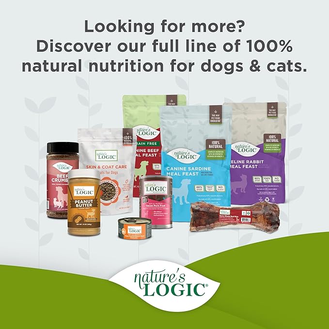 Nature's Logic Feline Chicken Meal Feast Cat Food - High-Protein Dry Food for Cats, 100% Natural Nutrition with Probiotics & Prebiotics - All Life Stages - Chicken, 3.3lbs