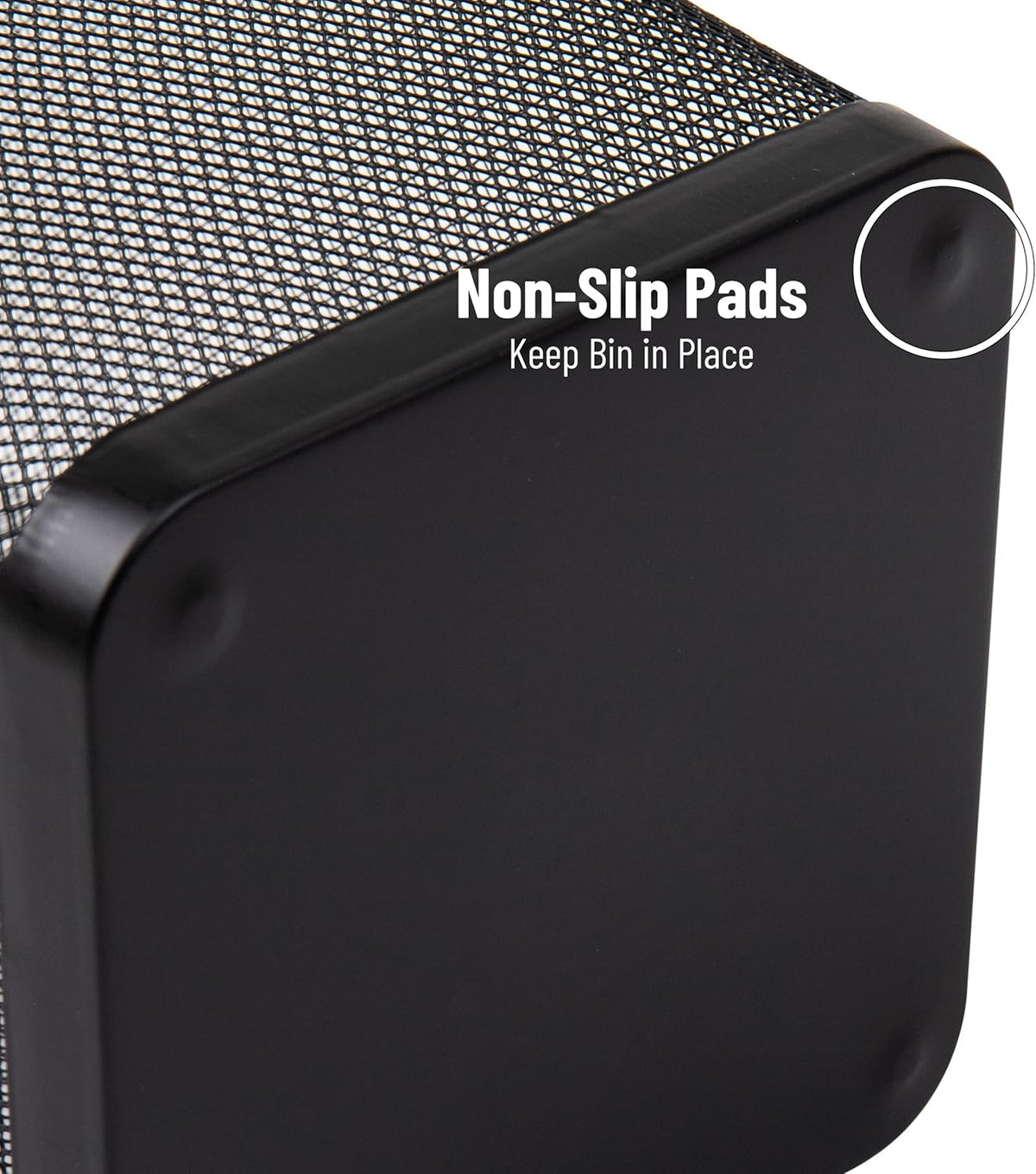 Mind Reader Mesh Trash Can, Waste Paper Basket, Square, Office, Metal Mesh, 9.75"L x 9.75"W x 12.25"H, Set of 2, Black