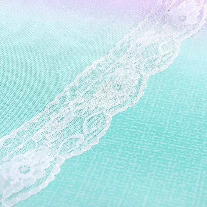 XiDi Curtains for Bedroom Decor, Rainbow Pink Purple Green 42/90/1