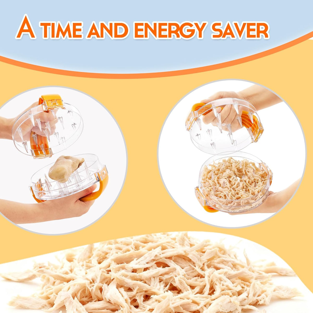 Chicken Shredder - Chicken Breast Shredder Tool Twist, Clear Meat Grinders Shredder Tool Twist for Pork Beef Chicken - BPA Free