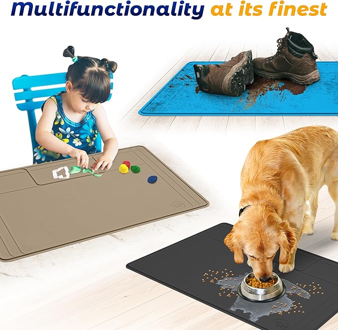 Original Under Sink Mat - Adjustable Silicone, Waterproof Vanity Mat - 28" x 19" or Smaller