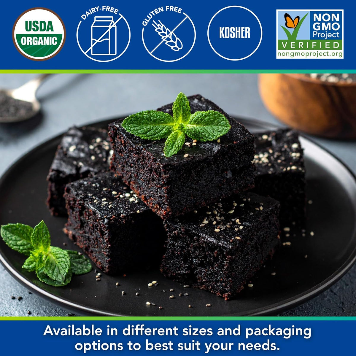 Kevala Organic Black Tahini - Double Size Gluten Free Black Sesame Paste for Cooking and Baking at Home, Source of Calcium and Dietary Fiber, For Stir-Fry Dishes and Making Dark Organic Hummus, 32 oz