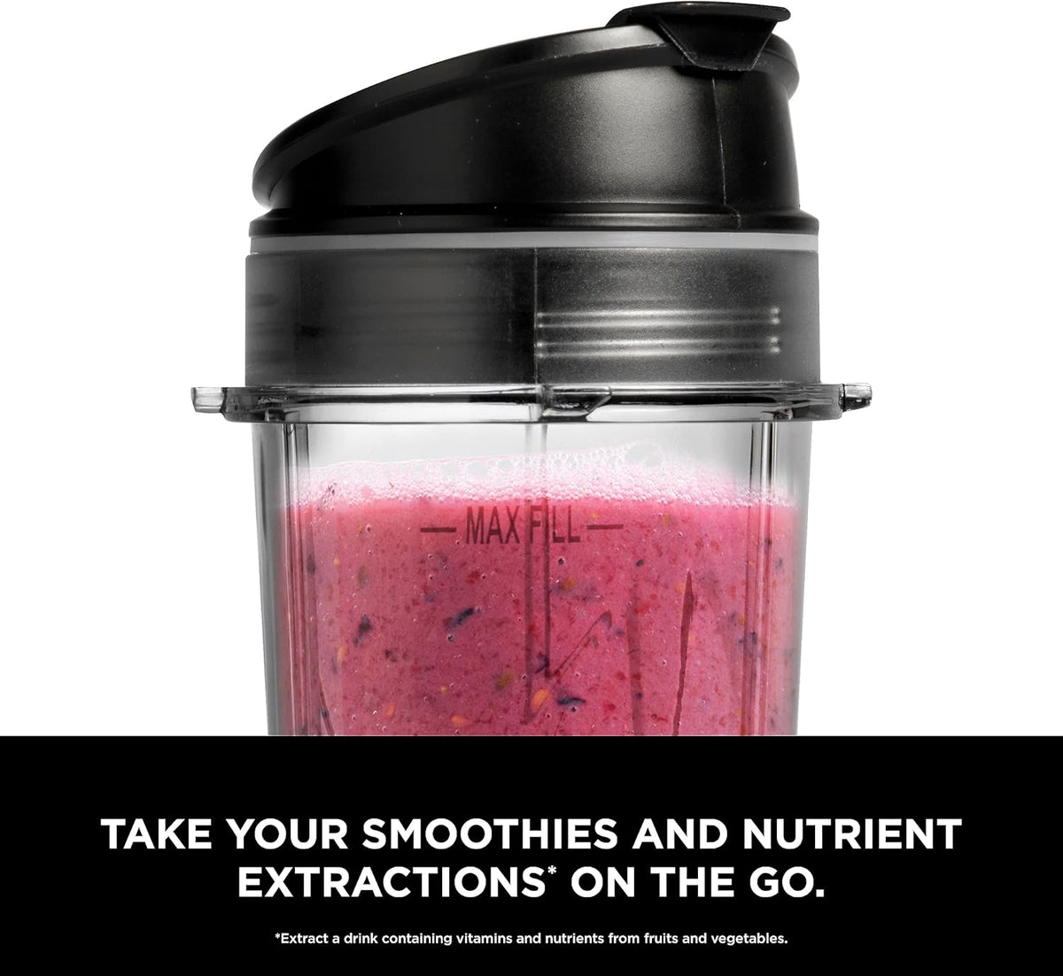 Ninja Fit Compact Personal Blender, Portable Blender for-Smoothies, Shakes, Food Prep, and Frozen Blending, 700-Watt Base, (2) 16-oz. Cups and Spout Lids, Black QB3001SS