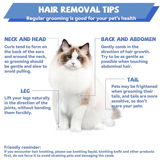 8.5 Inch Upgrade Pink Professional Pet Comb,Dual-Tooth Grooming Comb Anti-Static Smooth Rounded Corners Prevent Friction Breakage and Irritation,Long-Haired Cats and Dog Essential,Christmas Pet Gift