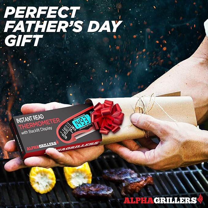 Alpha Grillers Meat Thermometer Digital - Instant Read Food Thermometer for Cooking and Grilling Gifts for Men Valentines Day Gifts for Him Her Mom Dad