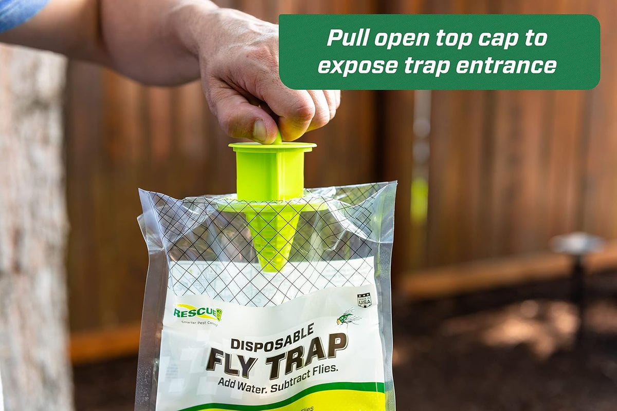 RESCUE! Outdoor Disposable Hanging Fly Trap - 8 Traps