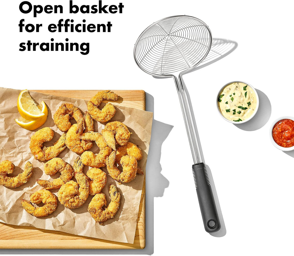 OXO Good Grips Stainless Steel Spider Scoop & Strain Skimmer,Black