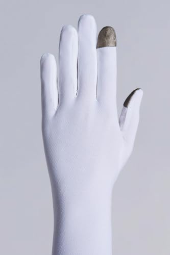 Coolibar Long Full Finger UV Sun Gloves - UPF 50+ Sun Protection - Culebra - color: White, size: Small