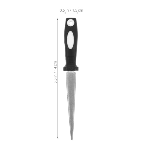 balacoo Multi-Functional Fishing Hook Sharpener with Adamas Half Round File, Portable Fish Hook File with Chain for Outdoor Use, Stable Performance Black Grinding Tool
