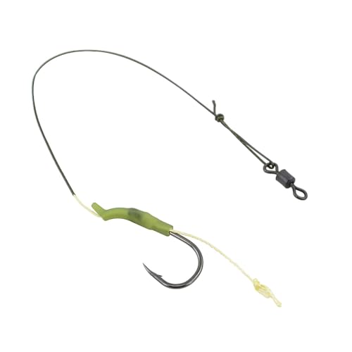 4 Sets Carp Fishing Hair Rigs Curved Carp Hooks with Bait Rig Stops for Floating Fishing Pellets Meat Corn Line - size: 4#