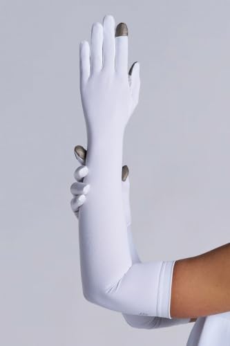 Coolibar Long Full Finger UV Sun Gloves - UPF 50+ Sun Protection - Culebra - color: White, size: Medium