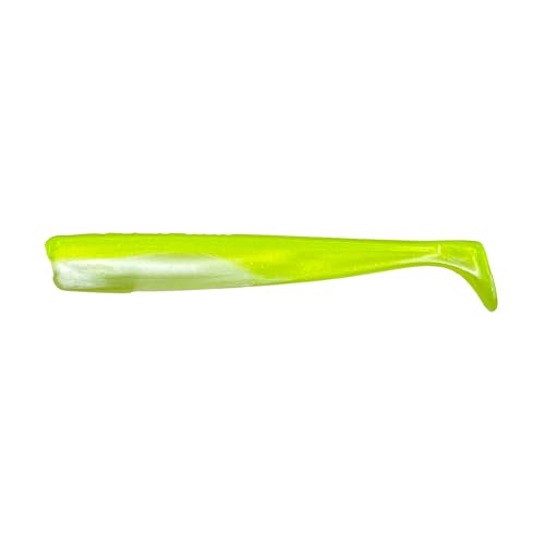 DuraTech® Paddle Tail - color: Chartreuse/Pearl White, size: 5" - Pack of 5