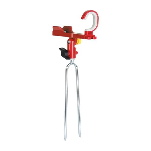 Fishing Rod Holder Angling Pole Mount Rack with Ground Spikes | Surf Fishing Rod Holder for Boat Shore Kayak Pontoon Dock Surf Beach - color: Red