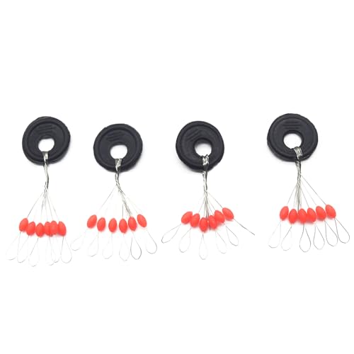 6 in 1 Fishing Bobber Stopper,Soft Silicone Float Sinker Stops,100Pcs Cylinder,Oval Float Stop Stoppers… - color: Red-Oval, size: Medium