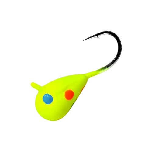 10 Pieces 3.0-6.0mm Teardrop Tungsten Ice Jig - color: SP02 Chartreuse Wonderbread Glow, size: TIJ02 3MM 10PCS