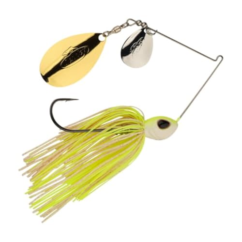 Berkley Power Blade Compact Fishing Spinnerbaits - color: White Chartreuse/Silver + Gold, size: 3/4 oz - Colorado Indiana